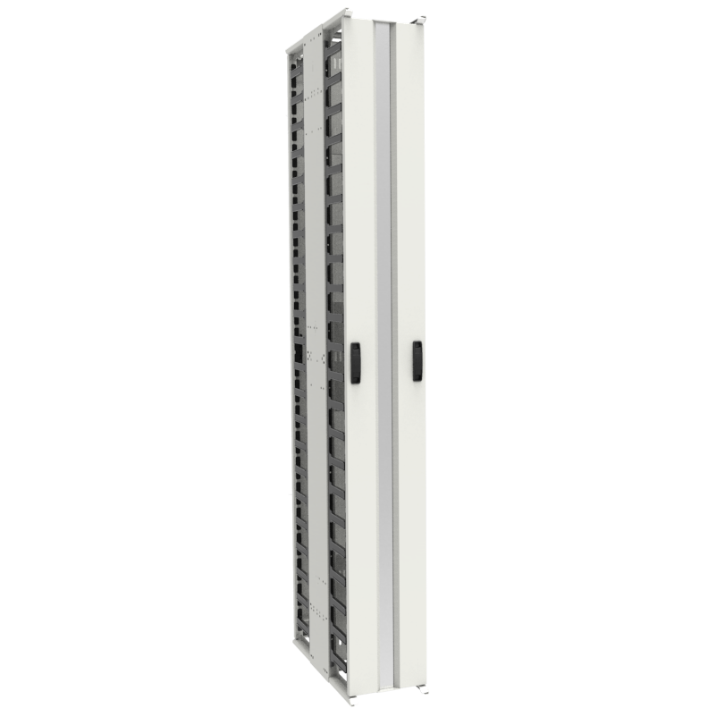 Hammond VFM Series, HD Vertical Finger Mgr w/Slam-Latching Door 77U 10"W WHITE