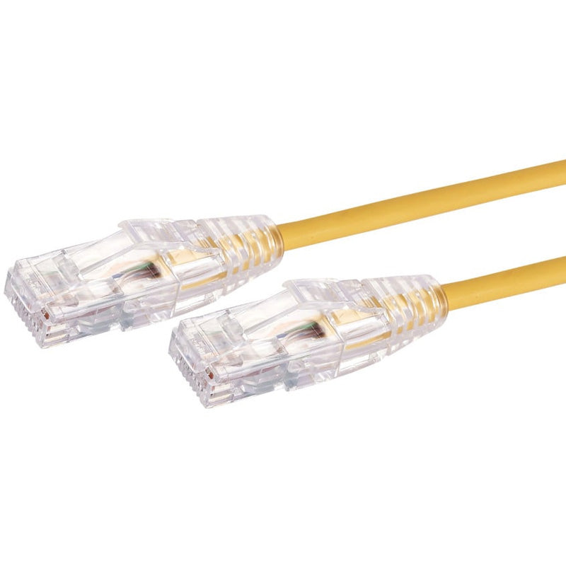 Patch Cord Ultra-thin Cat6A UTP, Fluke Tested, 28AWG Yellow 10ft