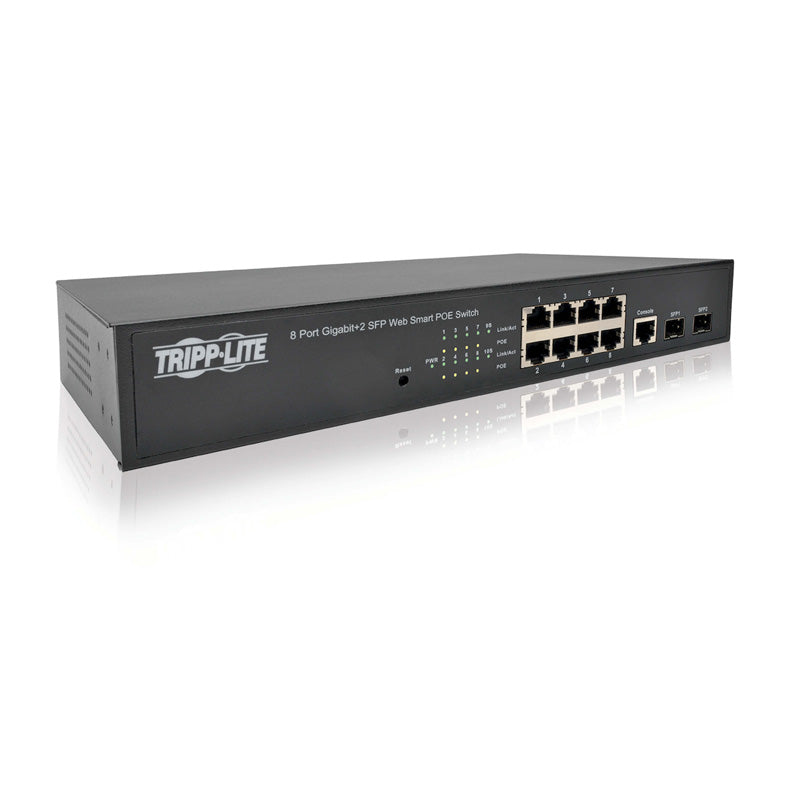 Tripp Lite Switch Managed L2 Websmart Gigabit  8port POE+ 140W 2SFP Slots 20Gbps