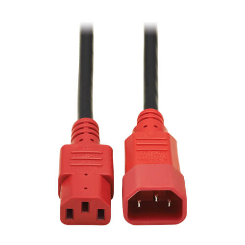 Tripp Lite PDU Power Cord C13 to C14 - 10A/250V 18AWG  4ft Red