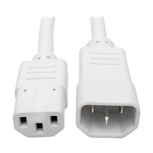 Tripp Lite PDU Power Cord H/Duty  C13 to C14 - 15A/250V 14AWG  2ft White