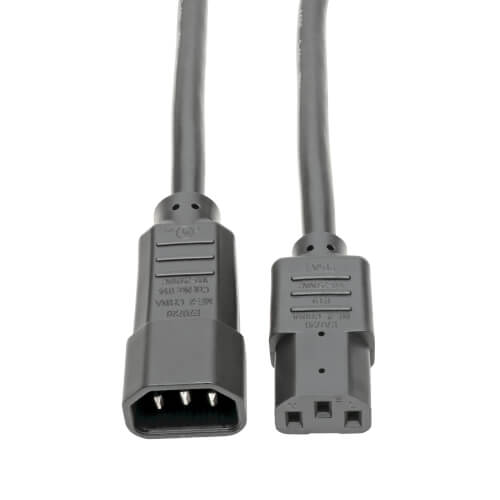 Tripp Lite PDU Power Cord H/Duty C13 to C14 - 15A/250V 14AWG  3ft Black