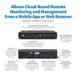 Tripp Lite Cloud-Connected UPS Line-Interactive  750VA 900W 120V Rack 2U