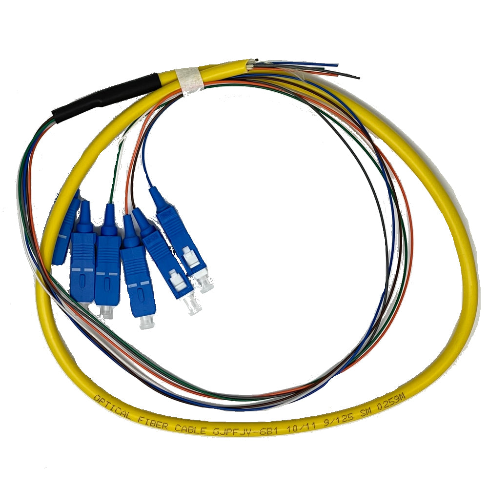 Primewired, Fiber Pigtail Single Mode SC/UPC 6 cores (with outside jacket) 1m